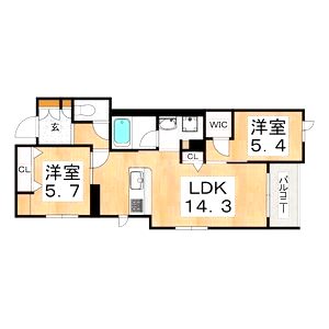 With Plus 天王寺区舟橋町の間取り図