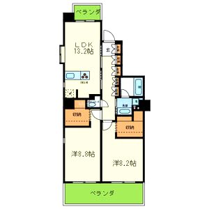 レスタジア南田辺の間取り図