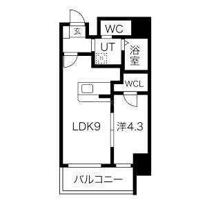 ワールドアイ京町堀の間取り図