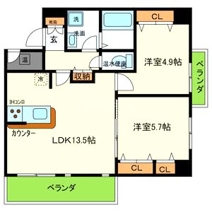 CRYSTA荒牧の間取り図