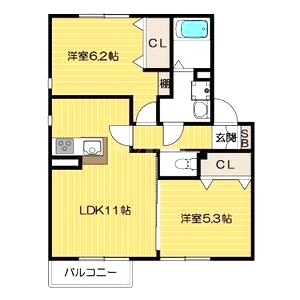 メル・ベイユ Bの間取り図
