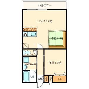 カルム御陵前の間取り図