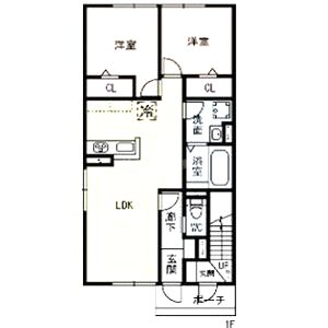 仮称)高槻市古曽部町ハイツB棟の間取り図