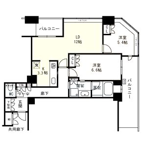 ディーグラフォート大阪NYタワーの間取り図