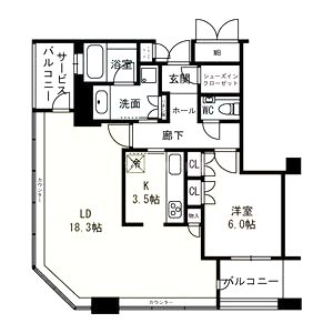 ディーグラフォート大阪NYタワーの間取り図