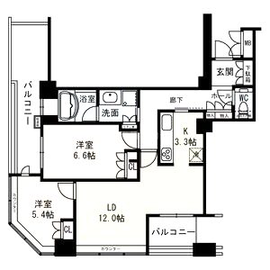 ディーグラフォート大阪NYタワーの間取り図