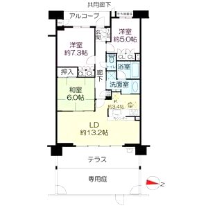 ジオ北千里古江台一番館の間取り図