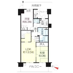 ジオ千里桃山台4番館の間取り図