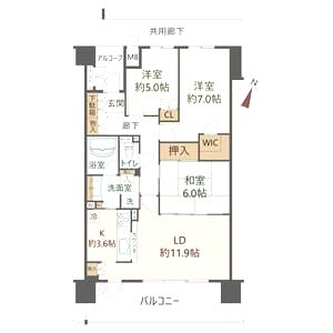 ジオ千里桃山台1番館の間取り図