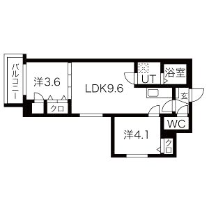 ラ・セーヌ安立の間取り図