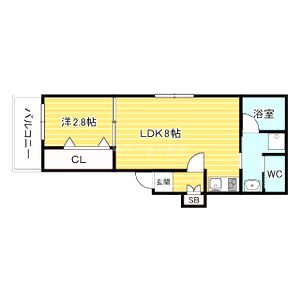 Chaton日新町の間取り図