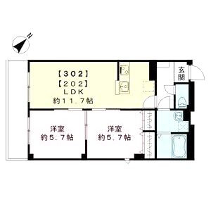 フルール桃谷の間取り図