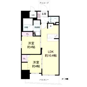セレニテフラン野田阪神駅前の間取り図