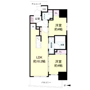セレニテフラン野田阪神駅前の間取り図
