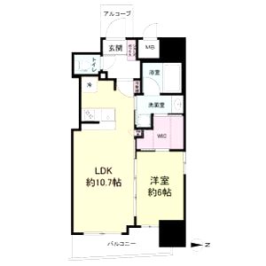 セレニテフラン野田阪神駅前の間取り図