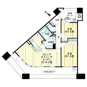 ライオンズ阿倍野松崎町の間取り図