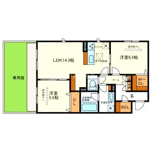 Casa Felice UNOBE (カサ フェリ-チェ 宇野辺)の間取り図