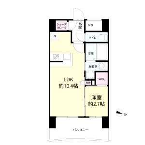 セレニテ三宮プリエの間取り図