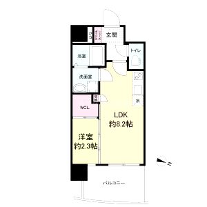 セレニテ三宮プリエの間取り図