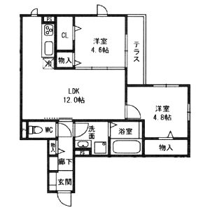 ルコリーヌ三国ケ丘の間取り図