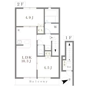 THE CITY山吹Iの間取り図