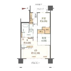 ジオ千里中央ライズコートE棟の間取り図