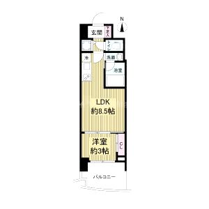 セレニテ神戸元町プリエの間取り図