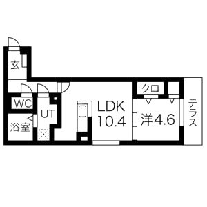 プラティア南里の西の間取り図
