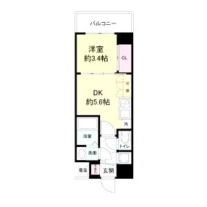 セレニテ新大阪カルムの間取り図