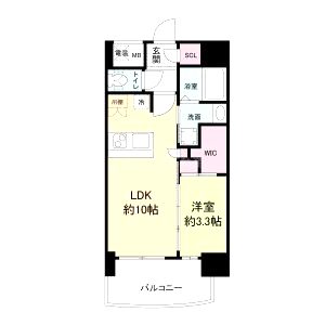 セレニテ新大阪カルムの間取り図