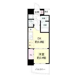 セレニテ新大阪カルムの間取り図