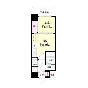 セレニテ新大阪カルムの間取り図