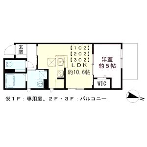 Bonheur K(ボヌールK)の間取り図