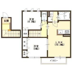 プレセアコート花園 C棟の間取り図