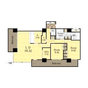 ブランズタワー・ウェリス心斎橋NORTHの間取り図