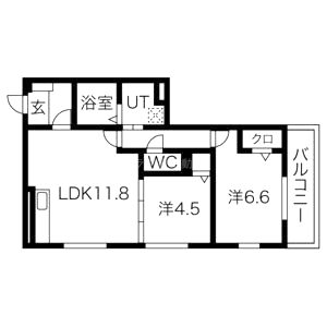 セジュール長岡天神 部屋の間取り図