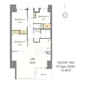 S-RESIDENCE谷町六丁目aloの間取り図