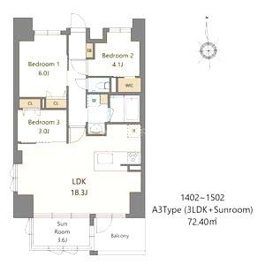 S-RESIDENCE谷町六丁目aloの間取り図