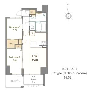 S-RESIDENCE谷町六丁目aloの間取り図