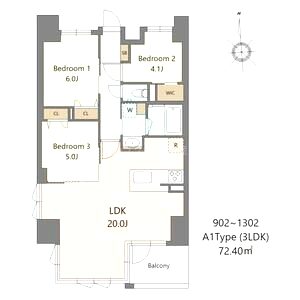 S-RESIDENCE谷町六丁目aloの間取り図