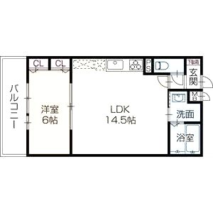 OA FLAT南車崎の間取り図