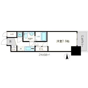 アドバンス心斎橋ラシュレIIの間取り図
