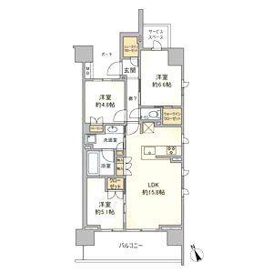 プラウド樟葉の間取り図