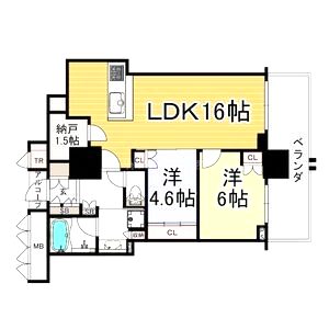 ジオタワー南森町の間取り図