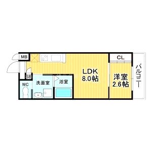 リアコート北田辺IIの間取り図