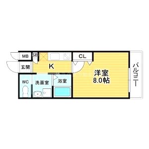 リアコート北田辺IIの間取り図