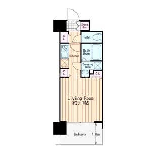 エス・キュート梅田中崎町の間取り図