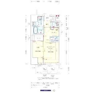 プレサンスOSAKA東中本エシデルの間取り図
