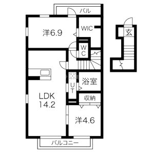 セジュール名和の間取り図
