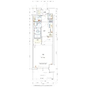 エステムコート南堀江III CHURAの間取り図